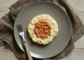 Level 4 spag bol Texture Modified meal Spaghetti Bolognaise